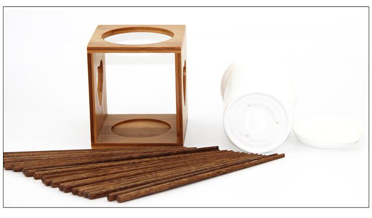 厨房居家创意沥水简约筷子盒架 竹木陶瓷筷筒套装工厂现货直销